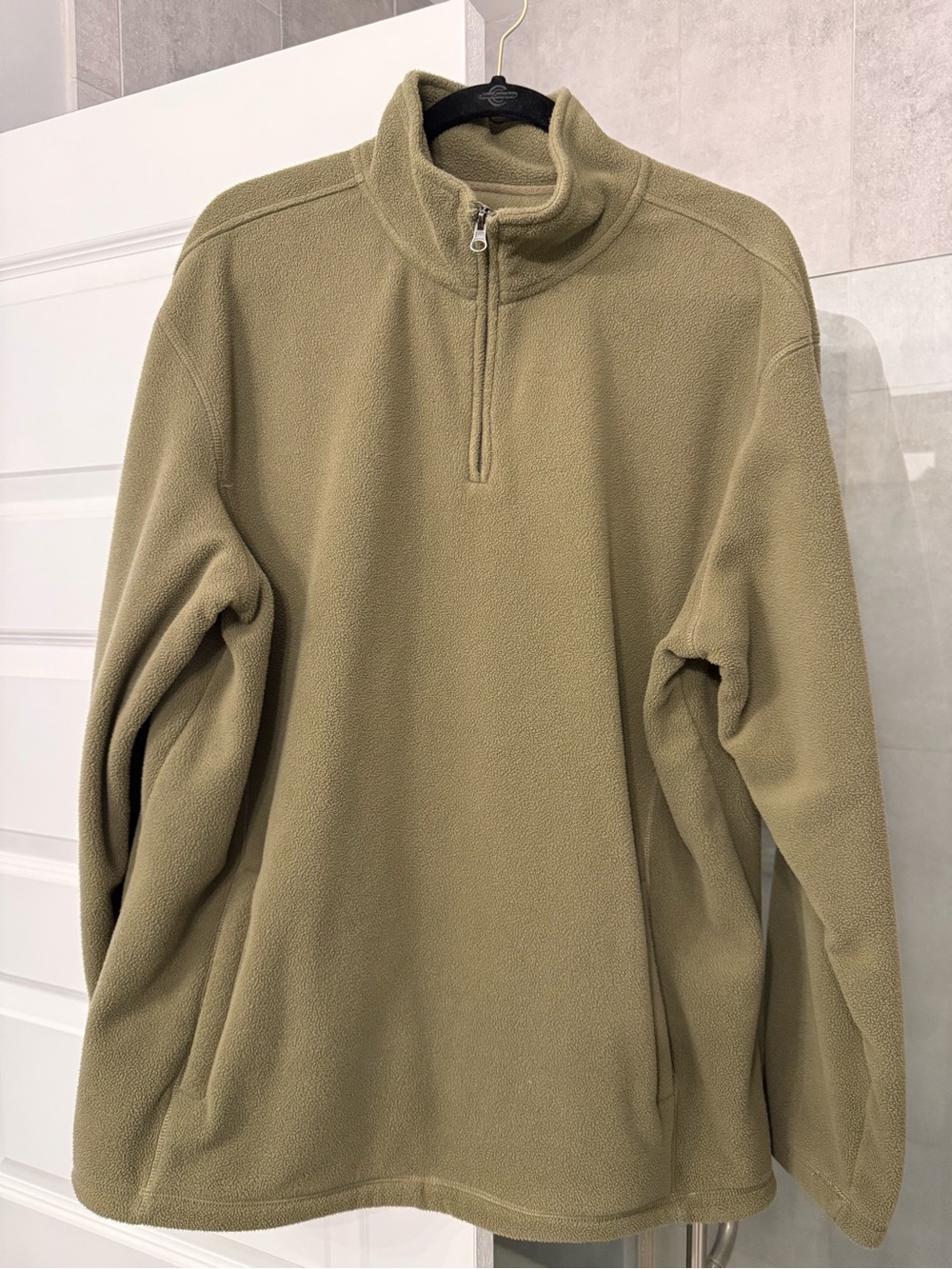 croft & barrow Olive Green Quarter-Zip Fleece Pullover
